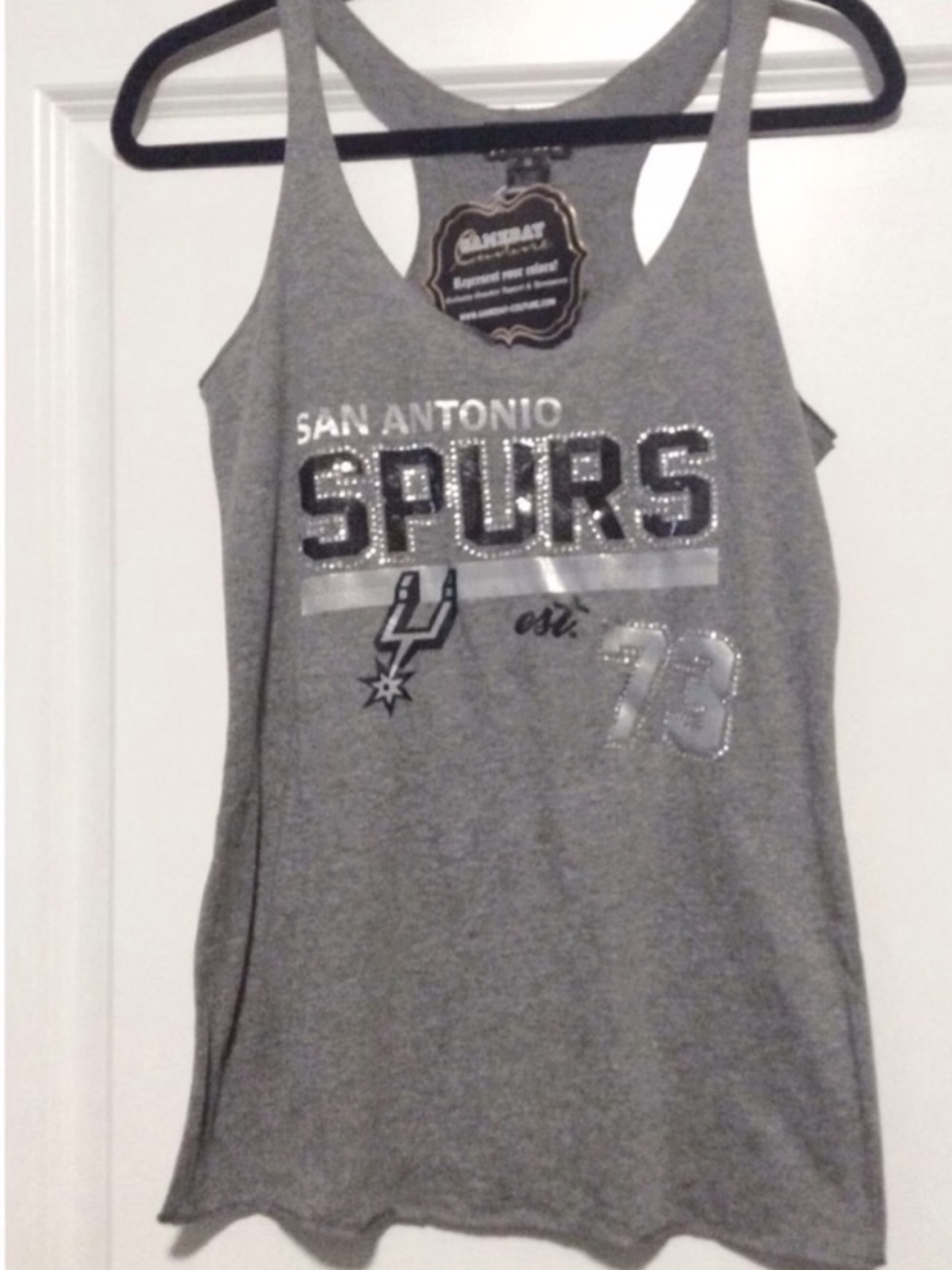 NWT San Antonio SPURS Blinged Racerback Tank